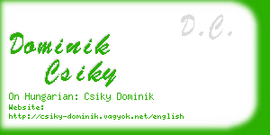 dominik csiky business card